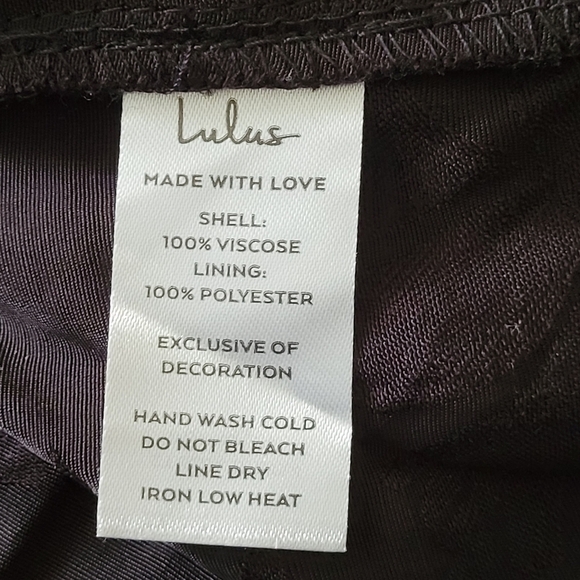 Lulus Ignite My Love Black Floral Embossed Strapless Fringe Midi Dress L - Picture 11 of 12